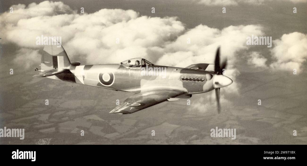 Supermarine Spiteful F14, RB520, was fitted with a sting-type arrester ...