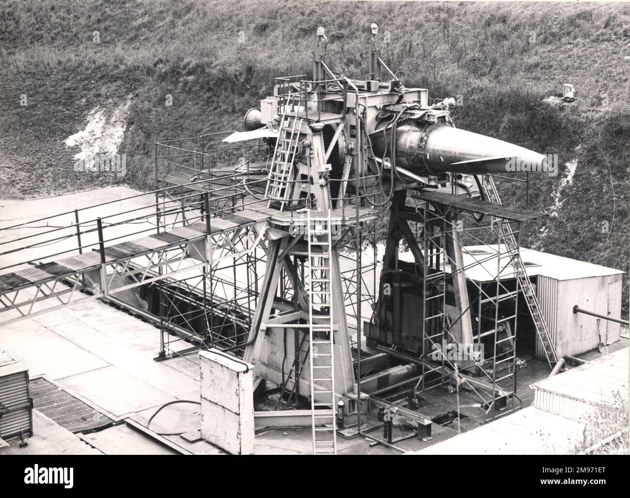 Blue Steel propulsion test rig at Boscombe Down. Stock Photo