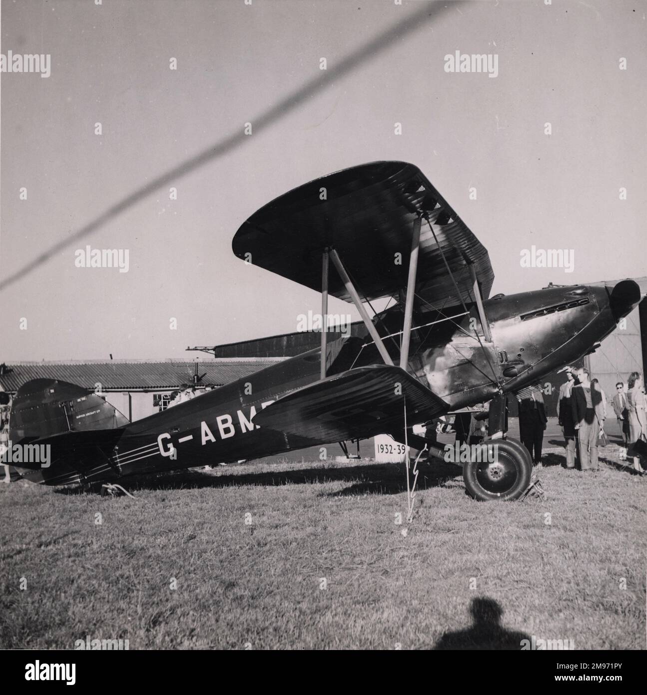 Hawker Hart II, G-ABMR, in post-war racing colours at the 50 years of Flying display at Hendon in 1951. This aircraft is currently on display at the RAF Museum, Hendon, registered J9941. Stock Photo