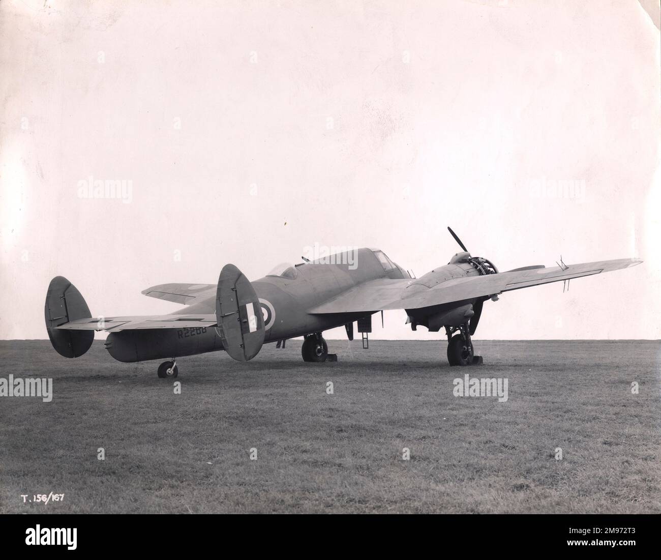 Bristol Beaufighter IF, R2268, with twin fins and rudders. Stock Photo