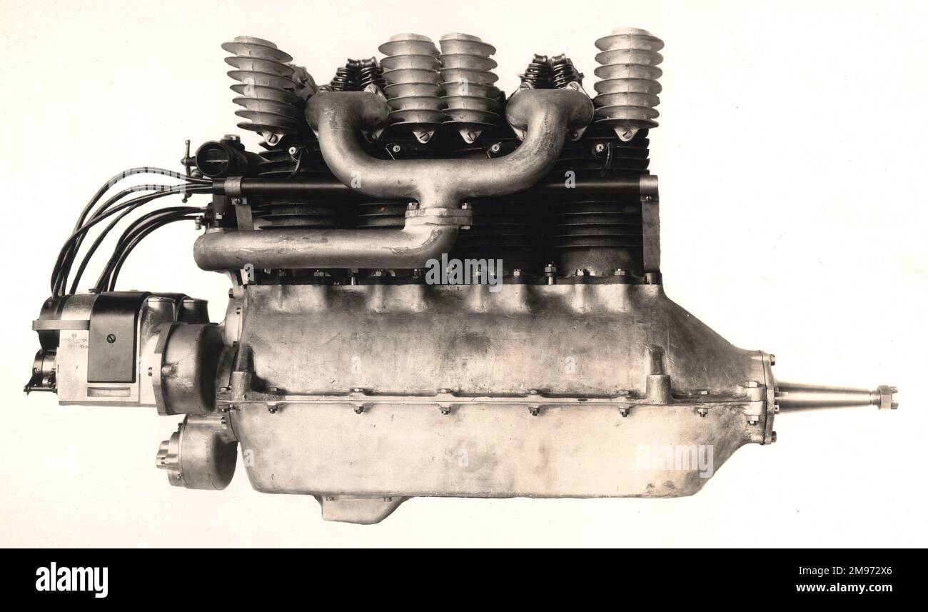 Dayton Airplane Engine Co, Dayton Bear four-cylinder, air-cooled inline engine (a modified Hall-Scott A-7). Stock Photo