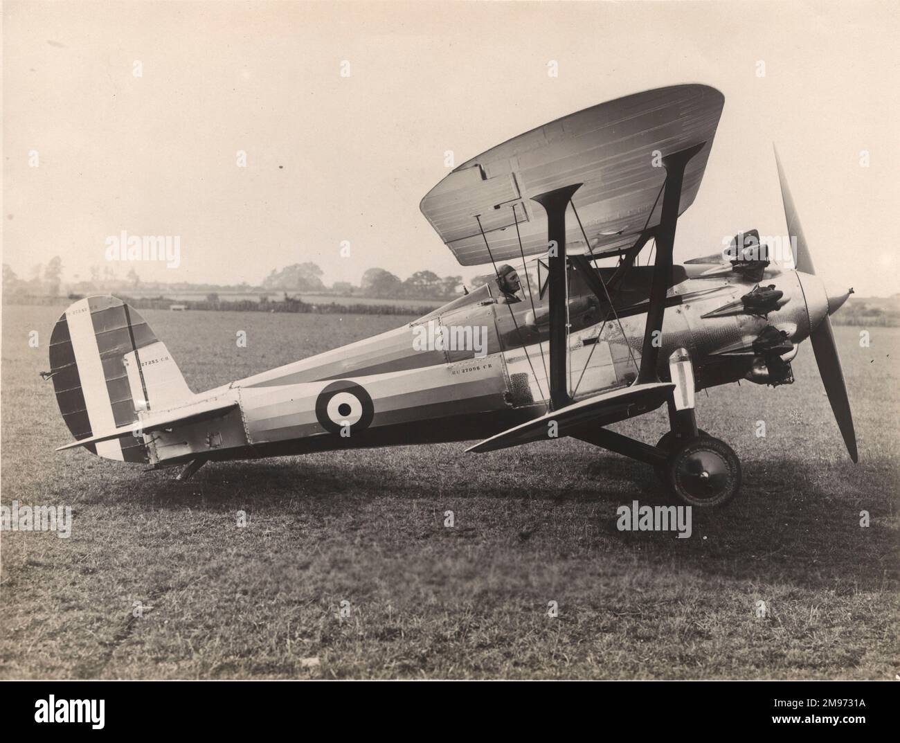 Bristol Bulldog I prototype with the small rudder at Filton in May 1927. Stock Photo