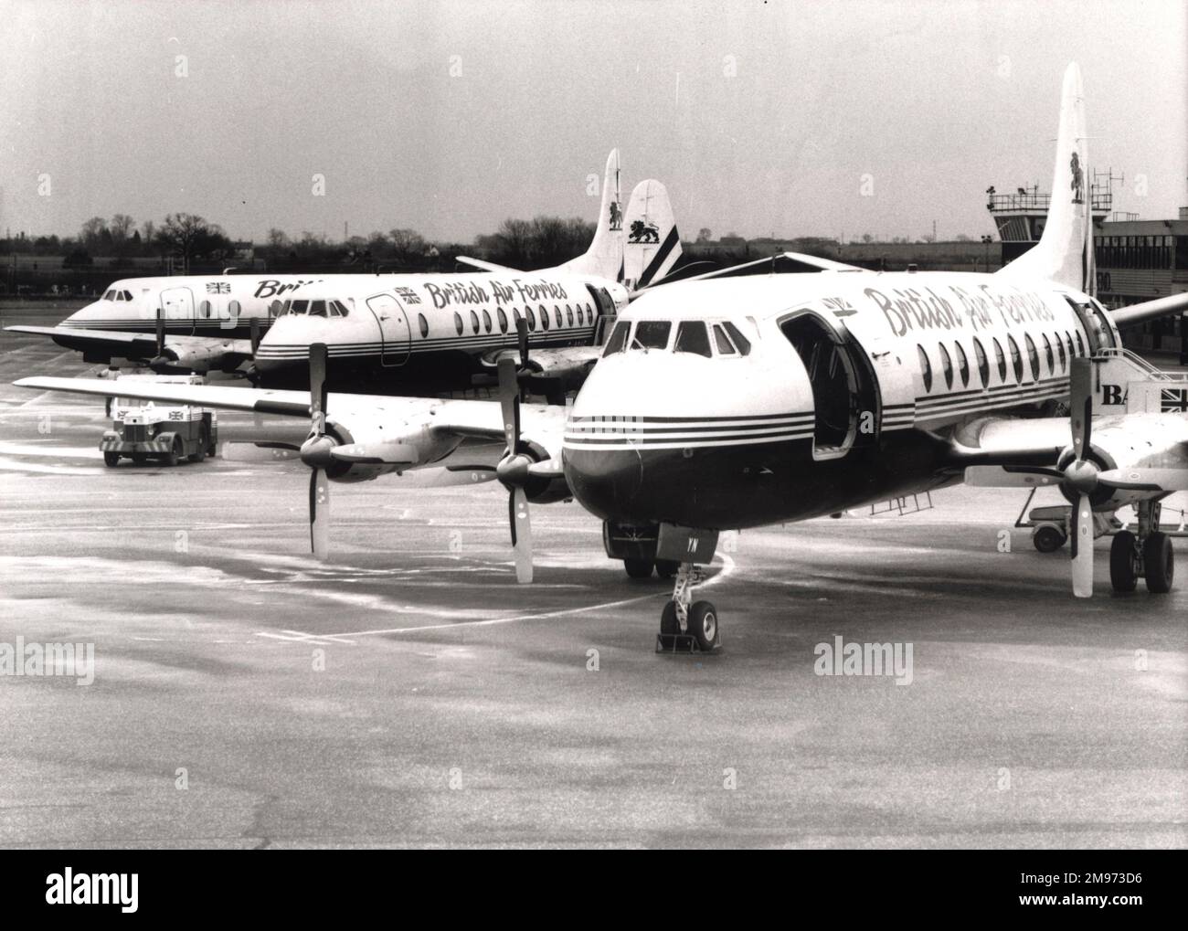 Vickers Viscounts of British Air Ferries Stock Photo - Alamy