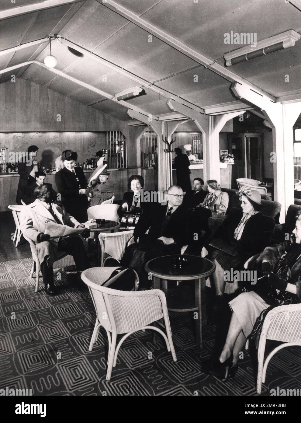 The Departure Lounge at Heathrow Airport, circa 1951. Stock Photo