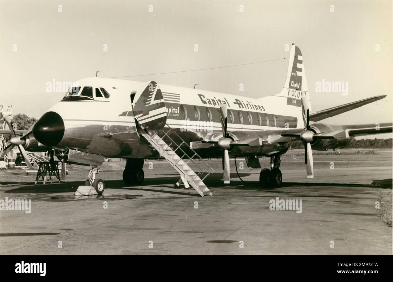 Vickers Viscount 744 of Capital Airlines. Stock Photo