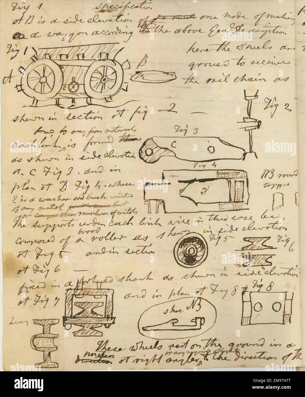 George Cayley’s designs for a universal railway. 1825 Stock Photo - Alamy