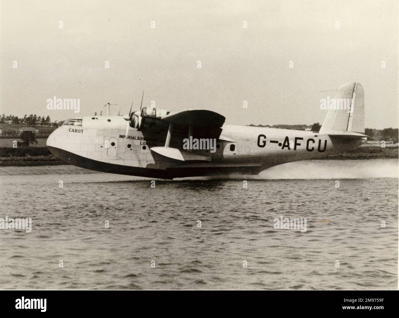 Short S30 Empire Flying Boat, G-AFCU, Cabot. Stock Photo