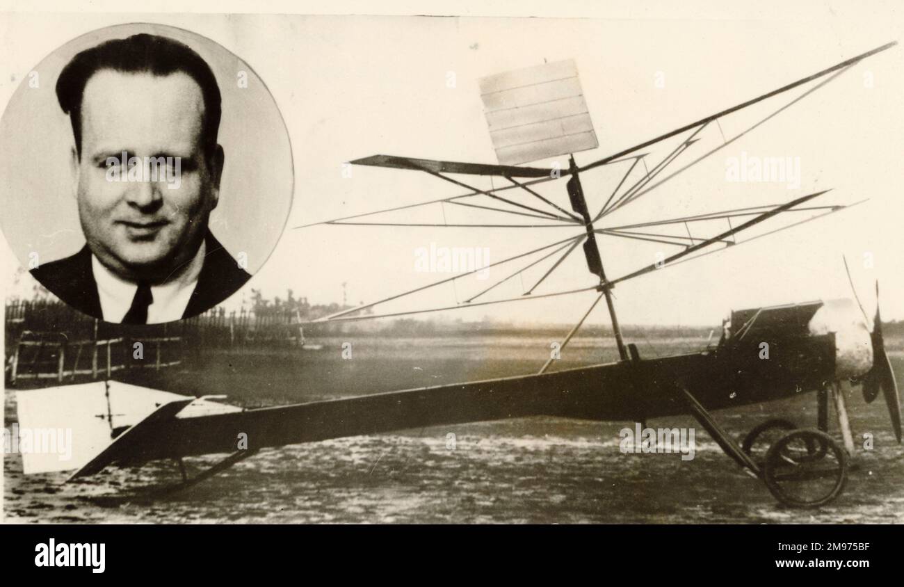 Cierva C1 with Juan de la Cierva inset Stock Photo Alamy