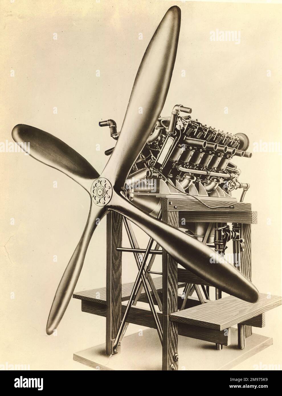 Artists impression of the HallScott A8 500hp 12cylinder inline