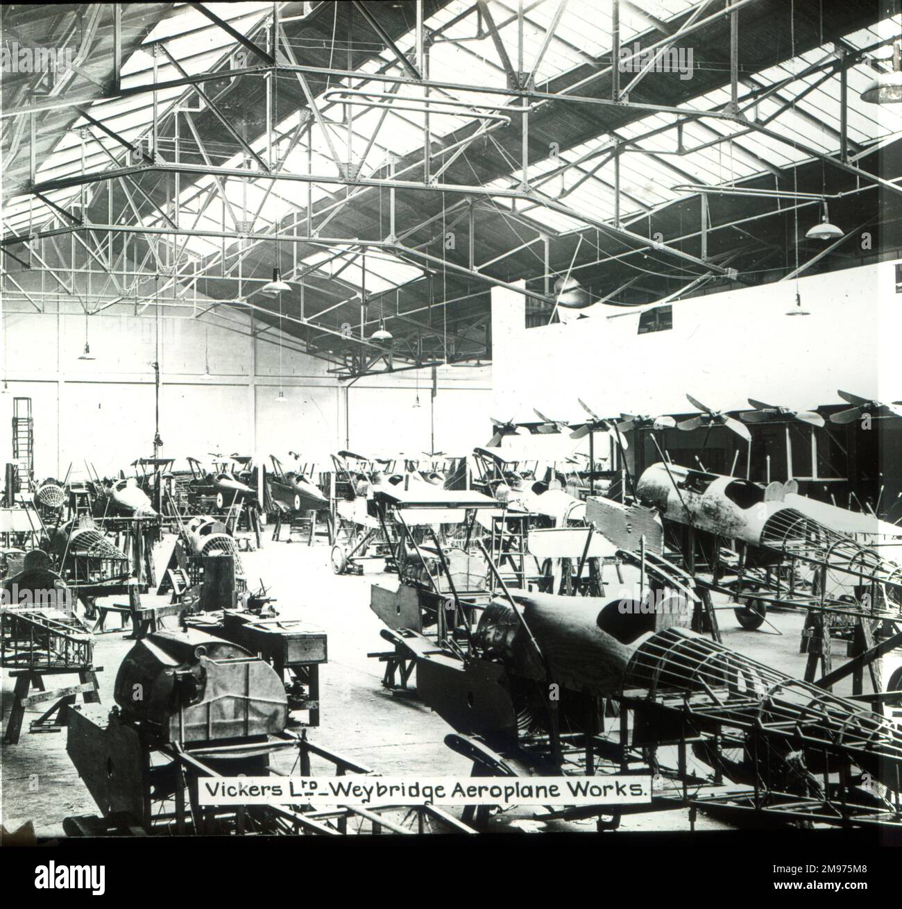 SE5a production at the Vickers Weybridge Aeroplane Works Stock Photo