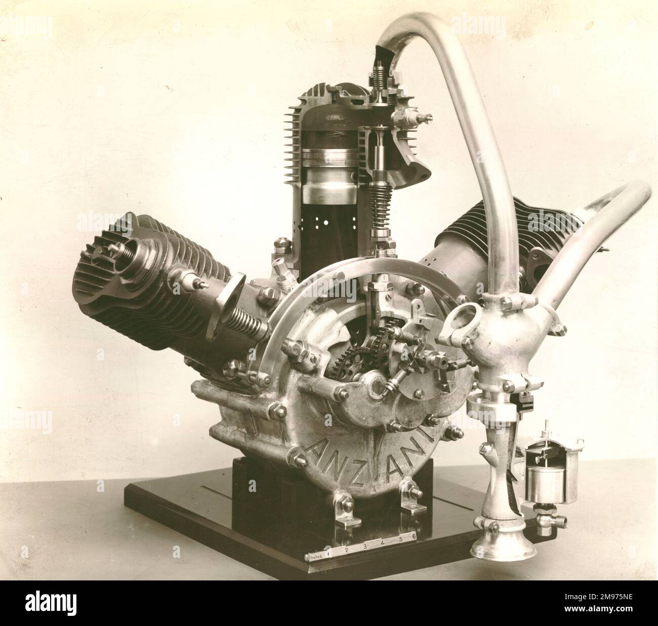 Anzani three-cylinder engine of 25hp. 1908 Stock Photo - Alamy