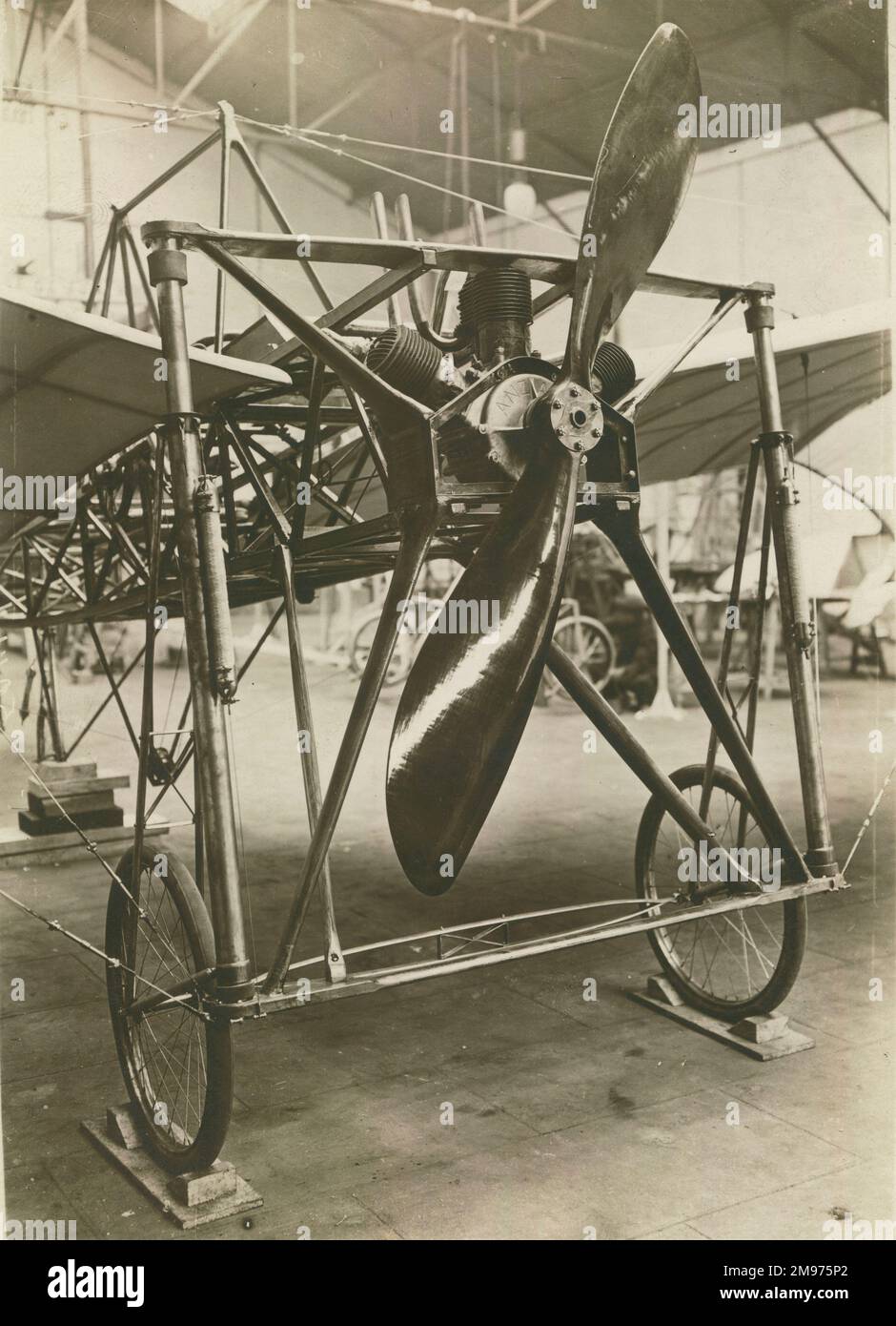 Lesseps monoplane fitted with an Anzani engine. Stock Photo