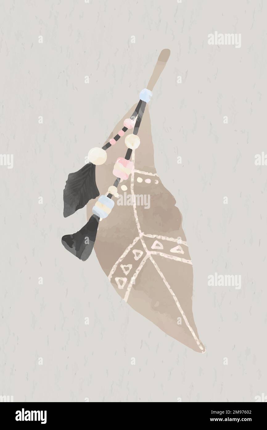 Bohemian style feather logo vector Stock Vector Image & Art - Alamy