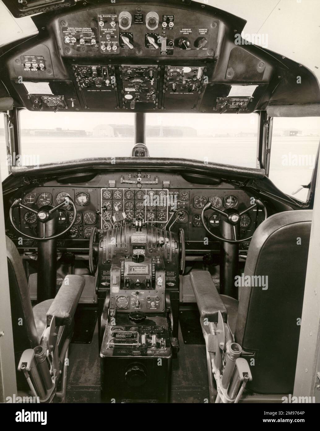 Flightdeck of a Convair XT-29. Stock Photo