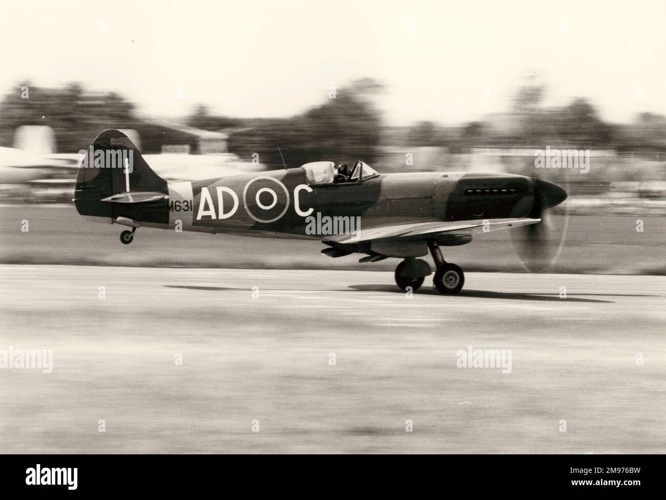 Supermarine Spitfire PRXIX, PM631, of the Battle of Britain Memorial Flight. James Gilbert photo. Stock Photo
