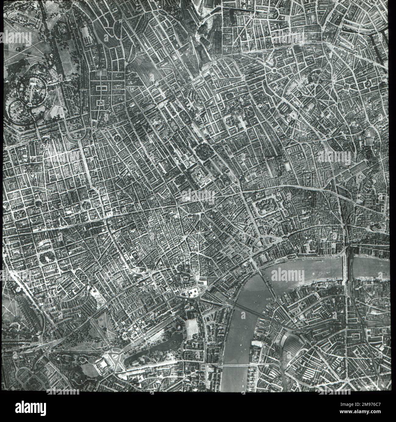 An aerial view of London, including Hyde Park Corner bottom left. Stock Photo