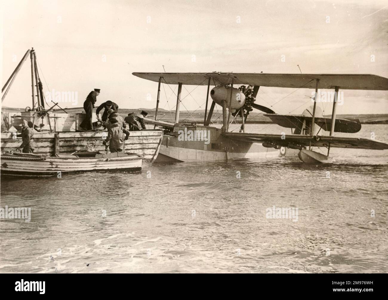 Refulled Supermarine Walrus being refuelled Stock Photo - Alamy