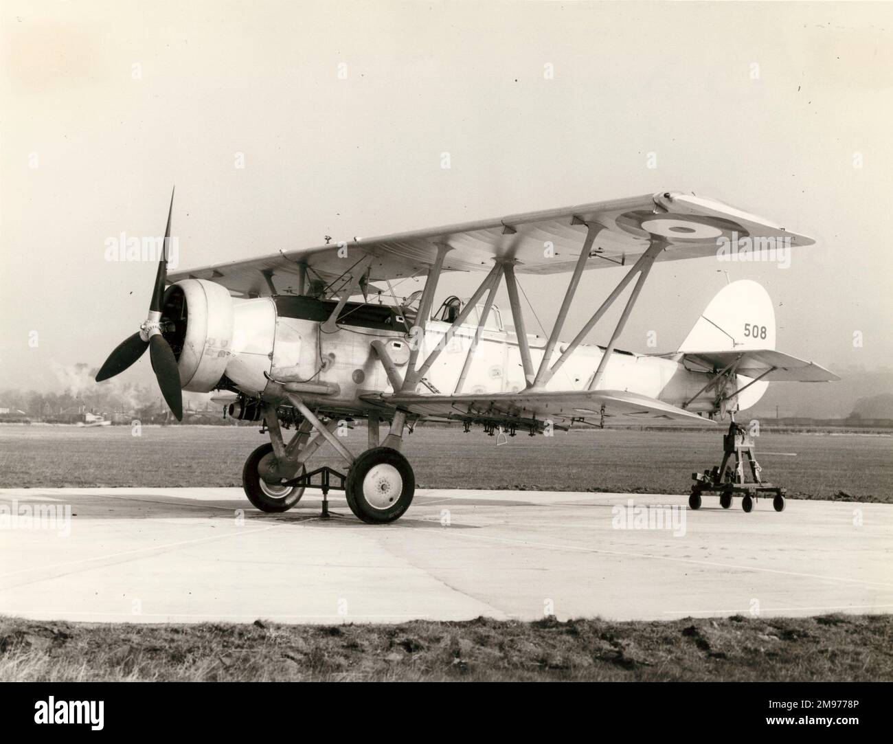 Royal Canadian Air Force - Bristol Pegasus IX-powered Blackburn B-6 Shark III '525', with incorrect rudder serial, on the compass-swinging base at Brough in November 1938. Stock Photo