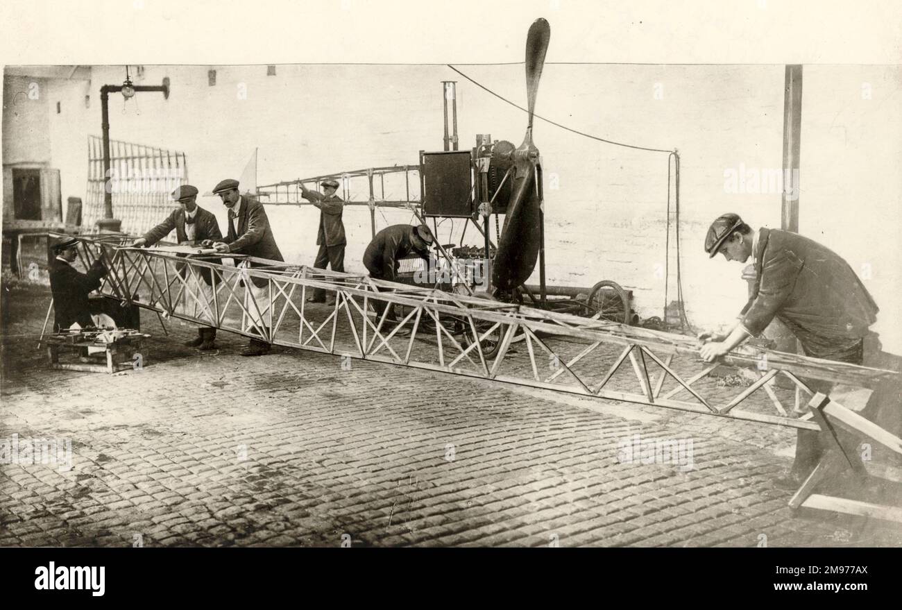 The fuselage of the Second Monoplane under construction in the Benson