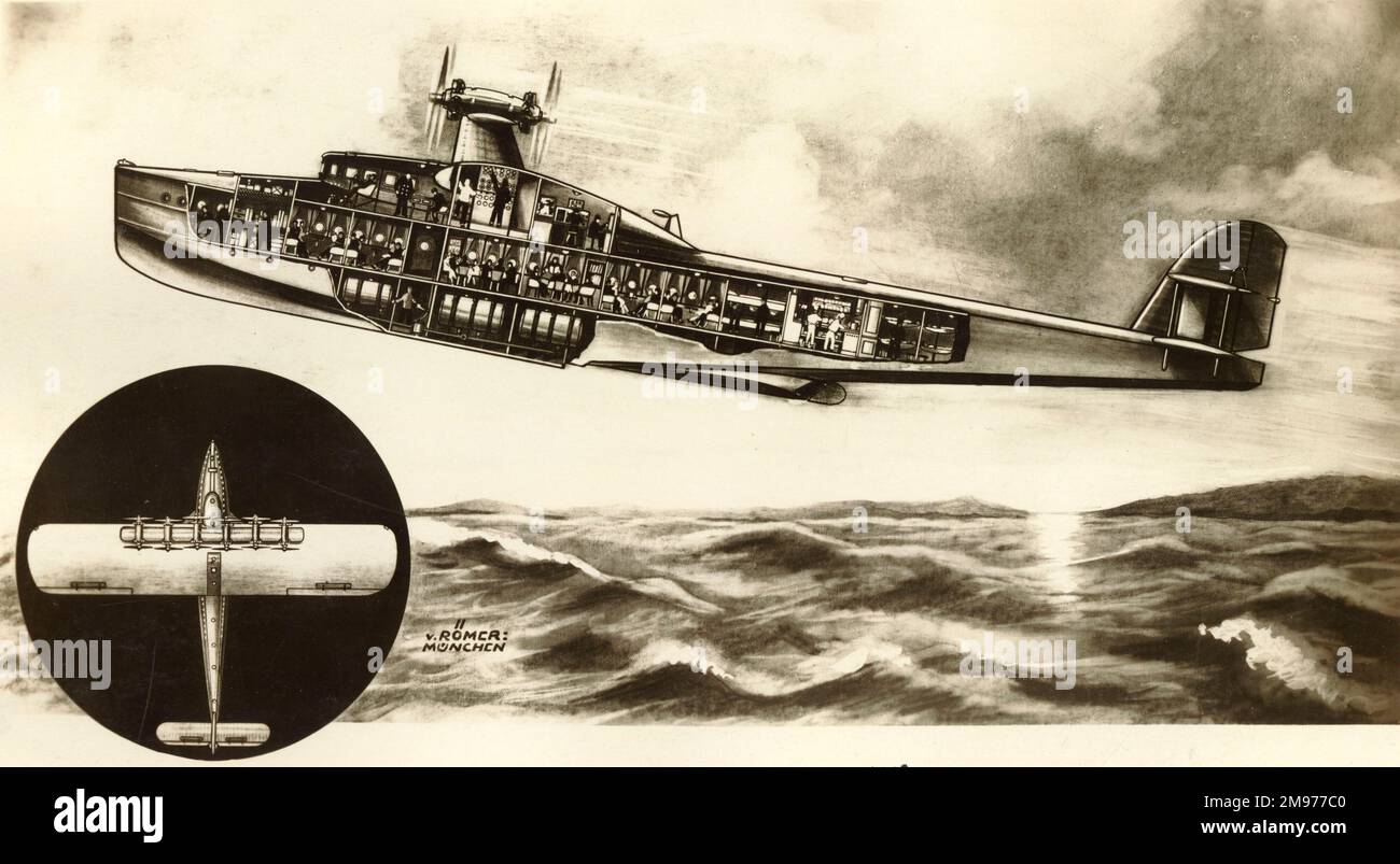 Cutaway drawing of the Dornier DoX Stock Photo Alamy