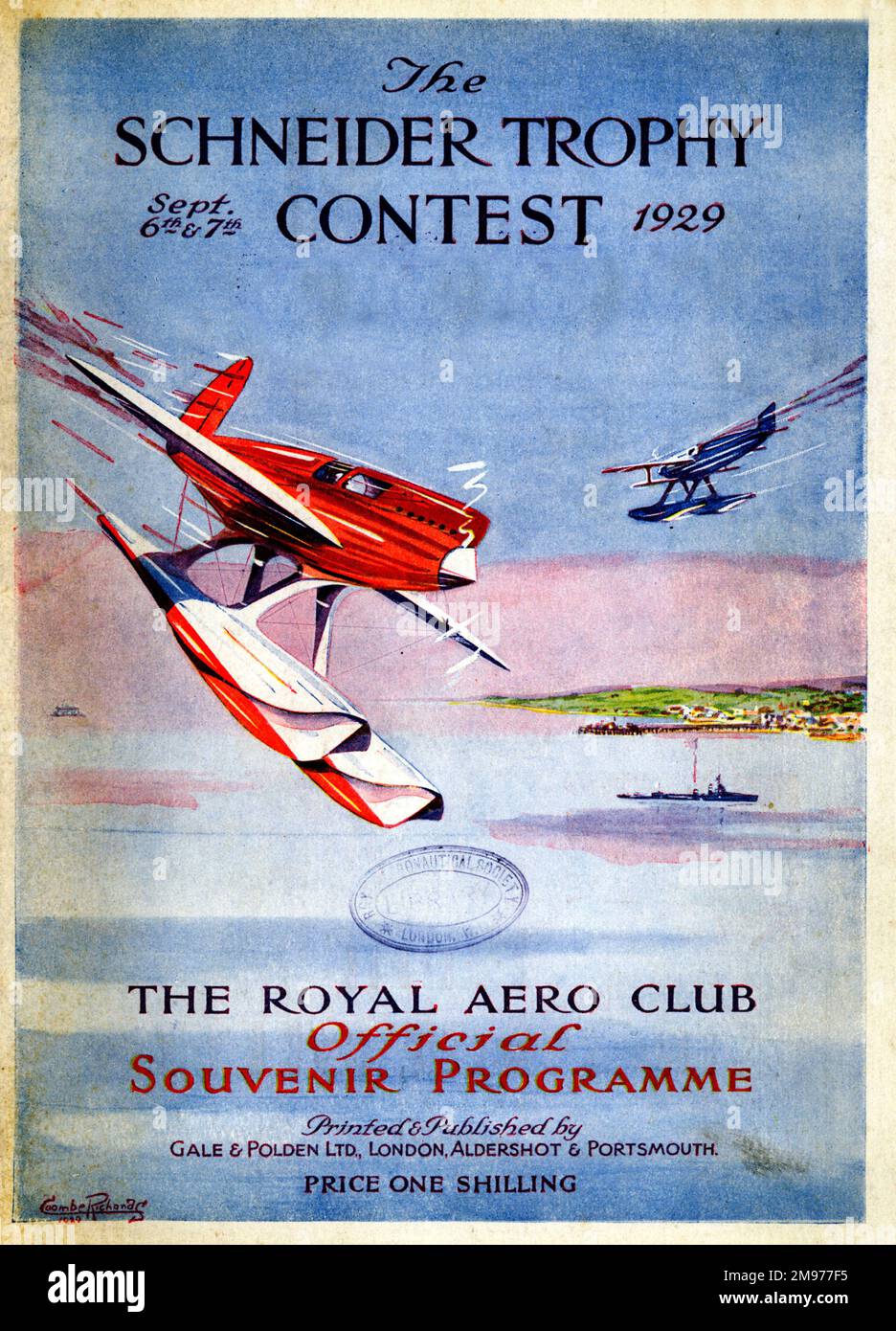 Cover of the Royal Aero Club official souvenir programme of the 1929 Schneider Trophy Contest. Stock Photo