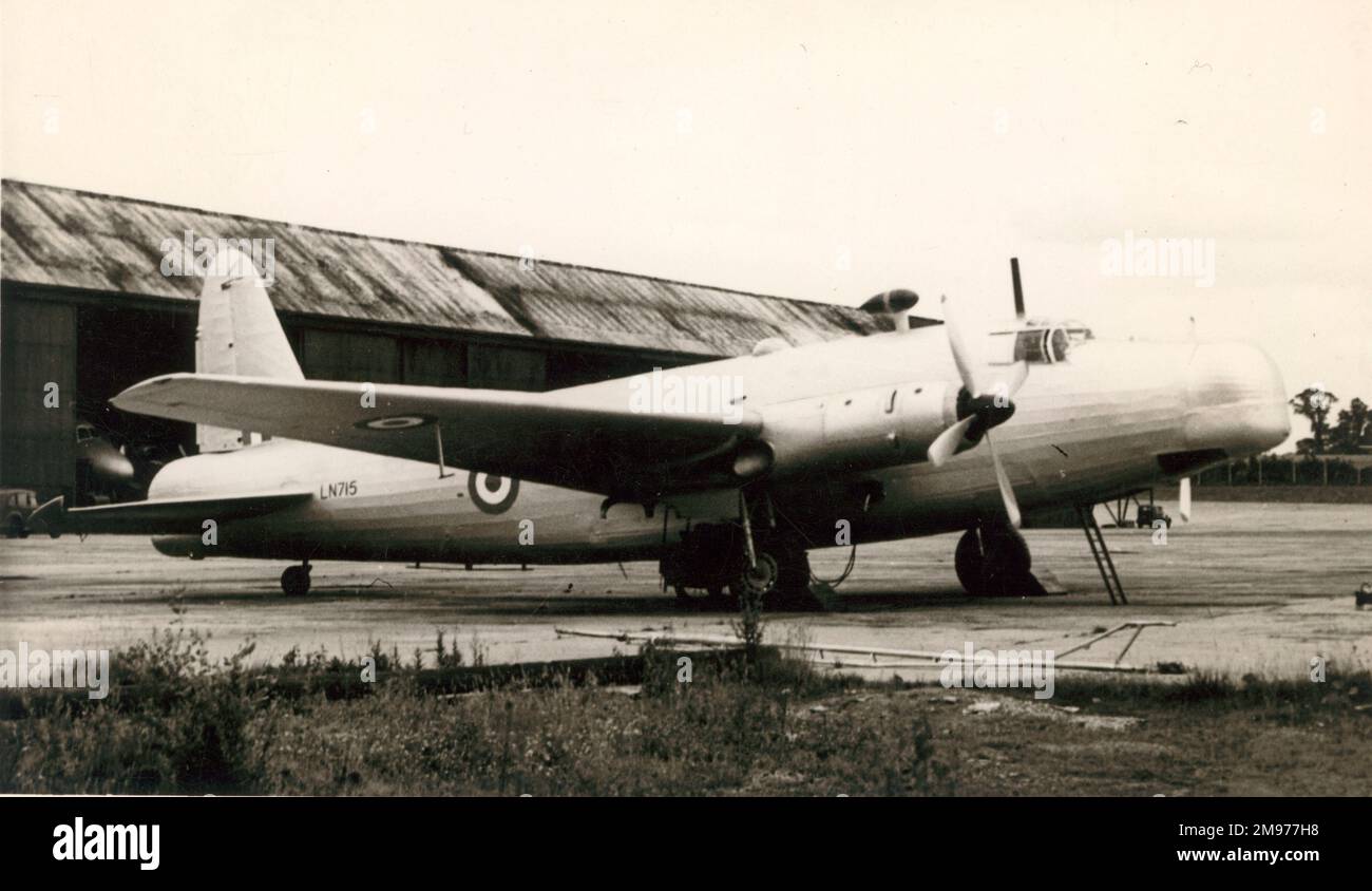 Vickers Wellington TX, LN715, powered by two Rolls-Royce Darts for Viscount trials. Stock Photo