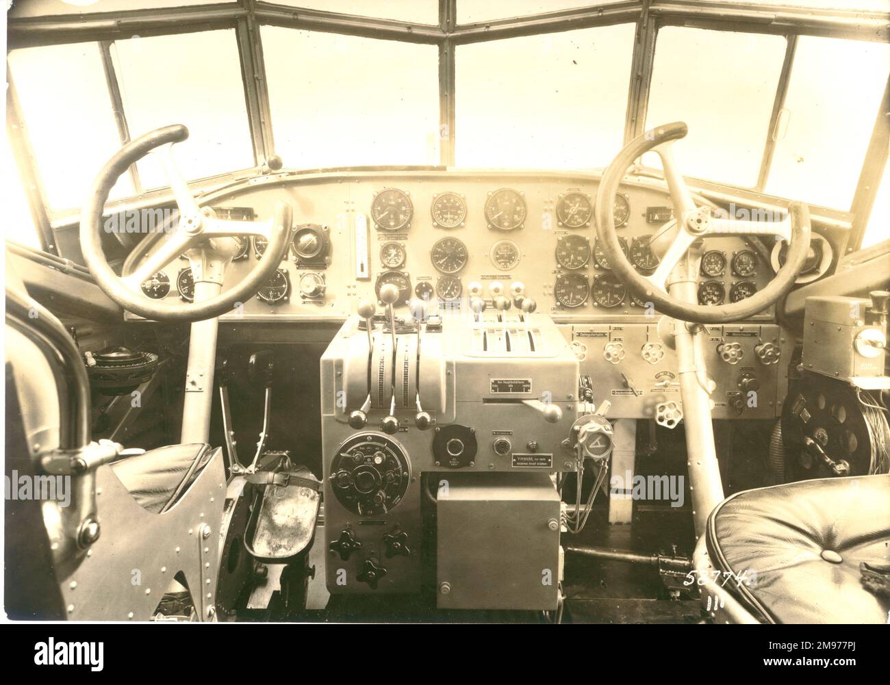 Cockpit of the Junkers Ju52/3m. Stock Photo