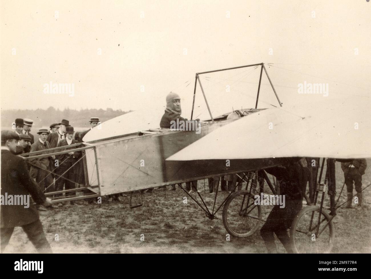 George A. Barnes in the Humber monoplane in 1910. Stock Photo