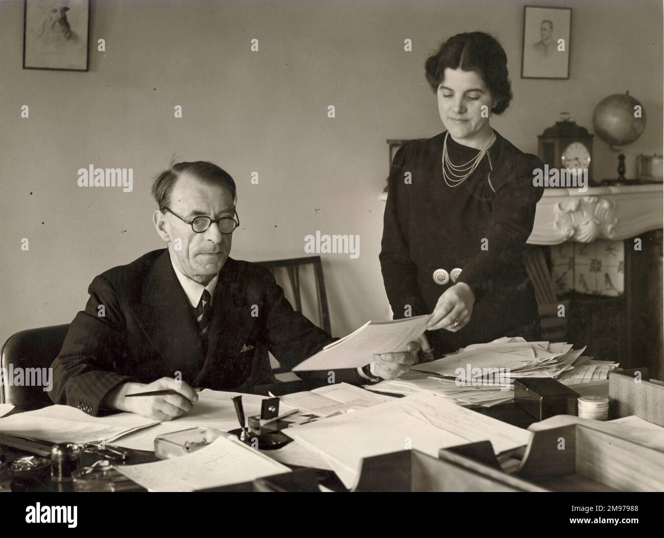 Capt J. Laurence Pritchard, HonFRAeS, RAeS Secretary 1926-1951, with ...