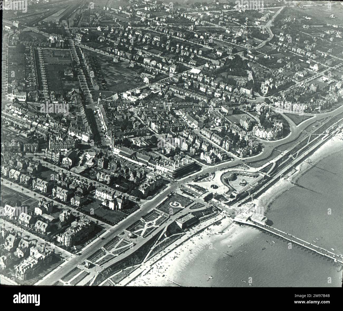 O.E. Simmonds aerial view of the ClactononSea, Essex Stock Photo Alamy
