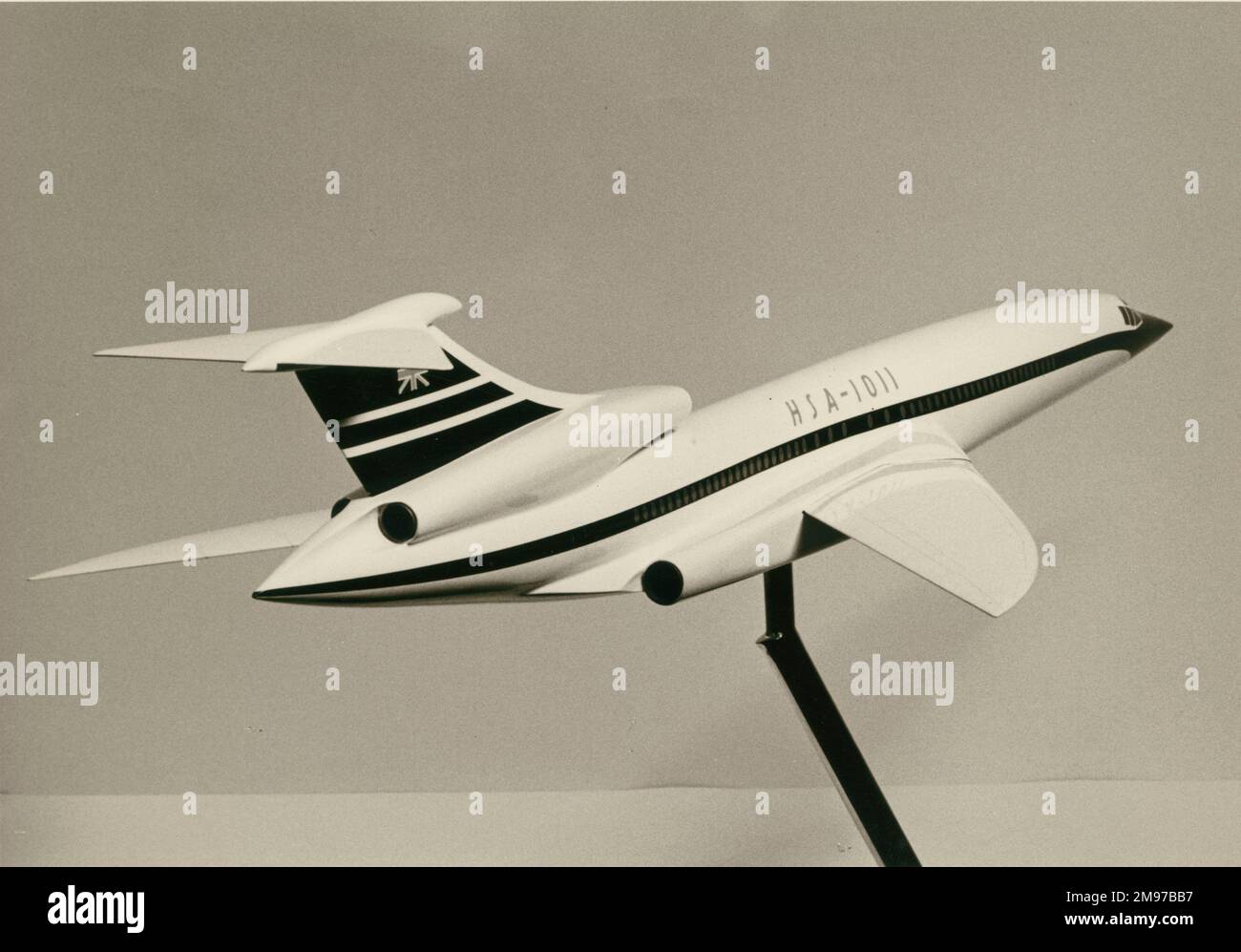 Hawker Siddeley HSA1011 ‘no boom’ supersonic airliner project. Stock Photo