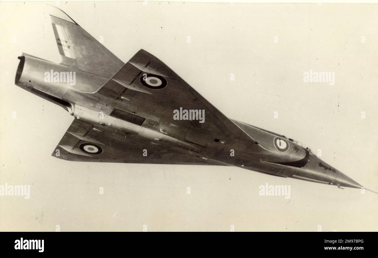 Dassault Mirage III 001 with a SEPR rocket pack added. Stock Photo