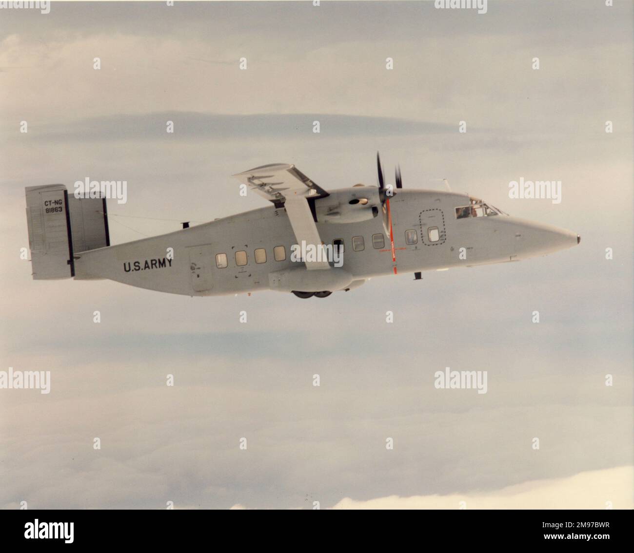 Short C-23B Sherpa, 81863, of the US Army National Guard. Stock Photo