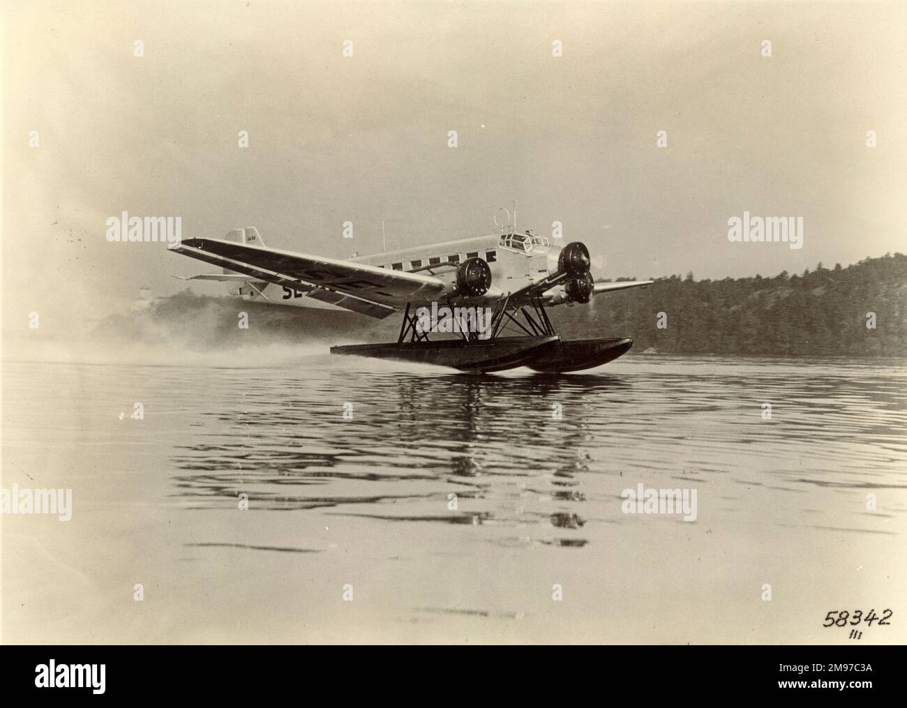 Float-equipped Junkers Ju52/3m, SE-ADR. Stock Photo
