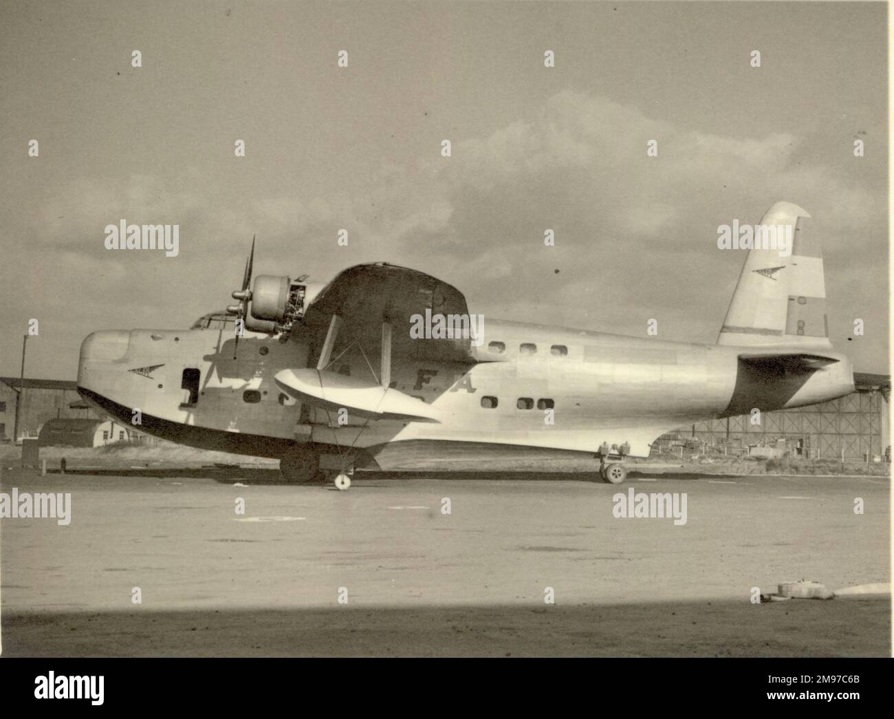 Short S25 Sunderland III converted to the requirements of Aviacion del Litoral Fluvial Argentina. Stock Photo