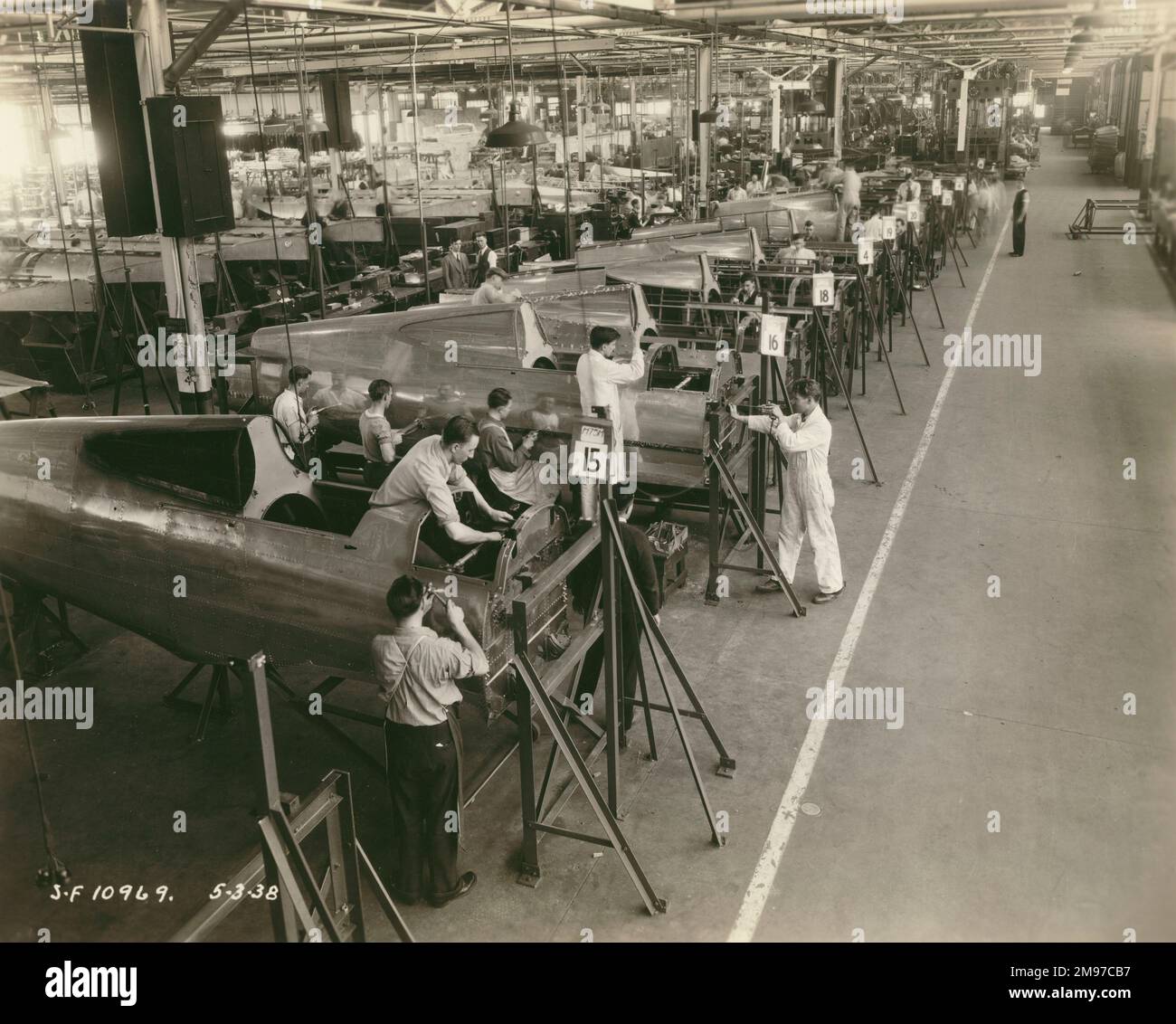Curtiss Hawk 75 production at the Curtiss Wright Buffalo works. 3 May 1938. Stock Photo