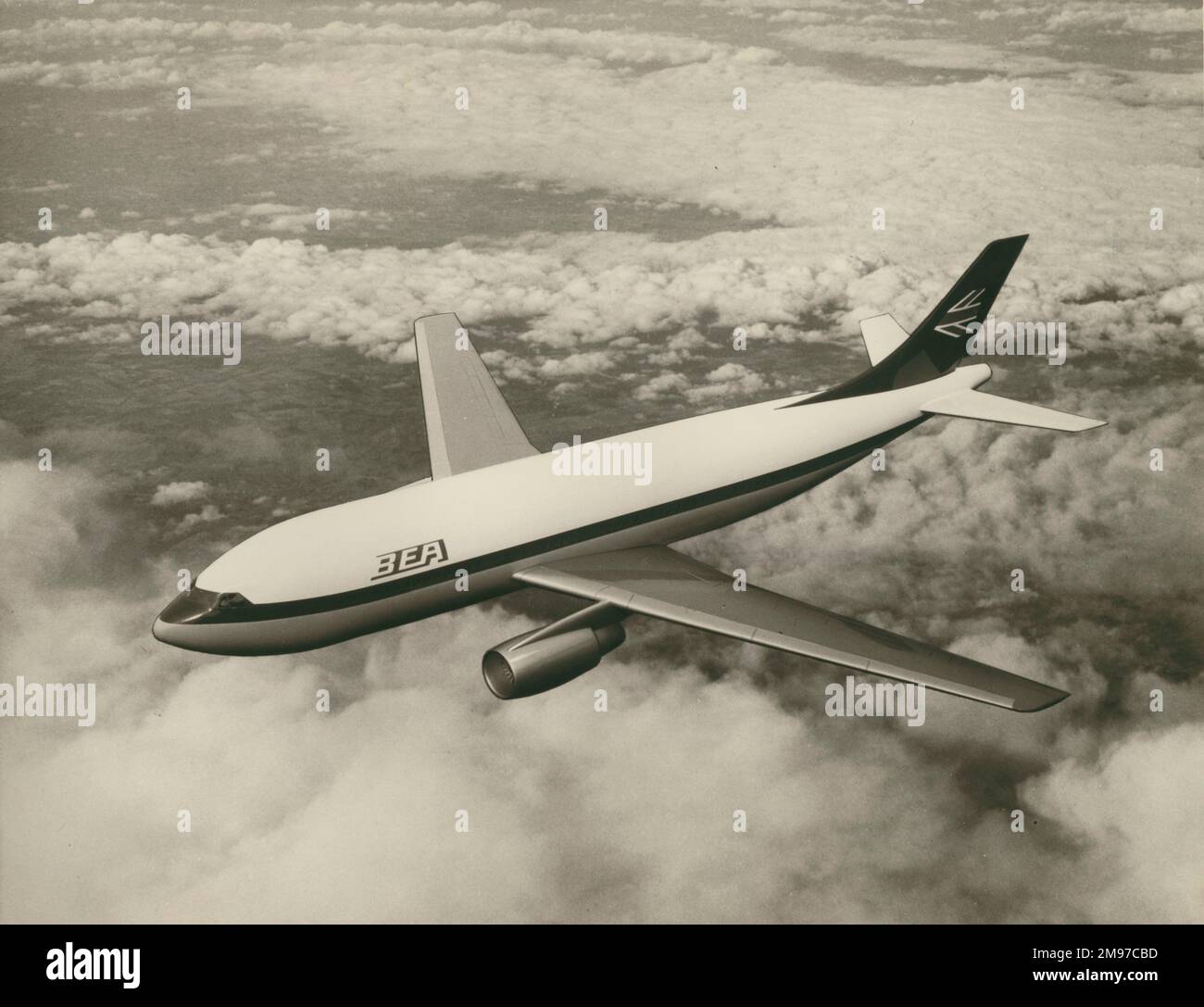 Model of the proposed Airbus A300 in BEA markings powered by two Roll ...