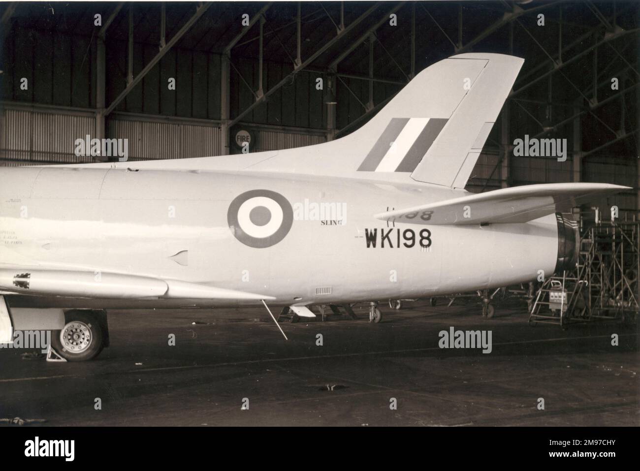 The rear fuselage of Supermarine Swift F4, WK198. Stock Photo