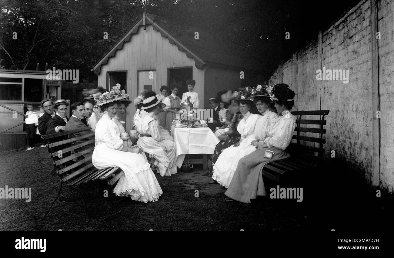 Believed to be at Moorfield Tennis Club which was in the Davenport area of Stockport Stock Photo