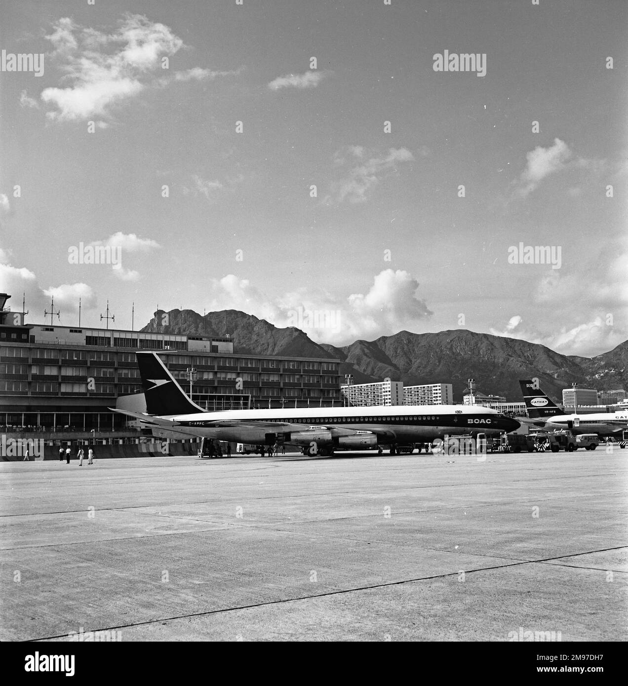 Boeing 707436 GAPFC of BOAC at Kai Tak airport in Hong Kong November