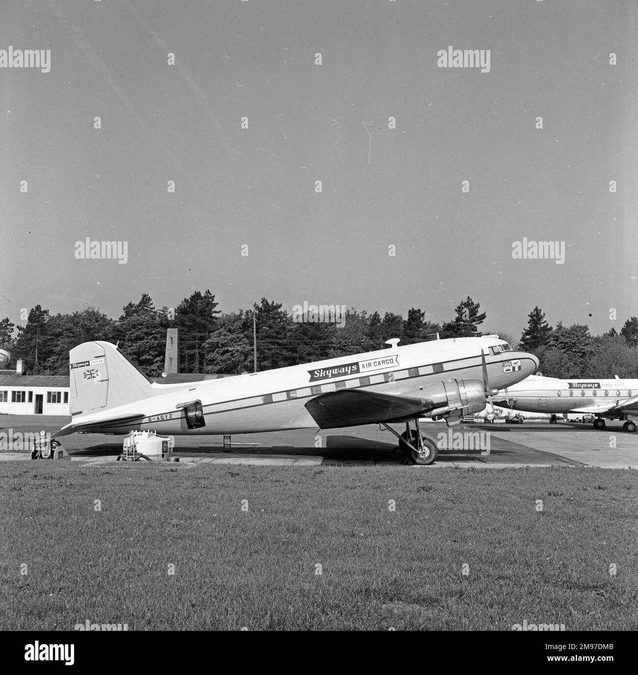 Douglas DC-3 G-AGYZ of Skyways of London at Lympne on 20 May 1964 Stock Photo