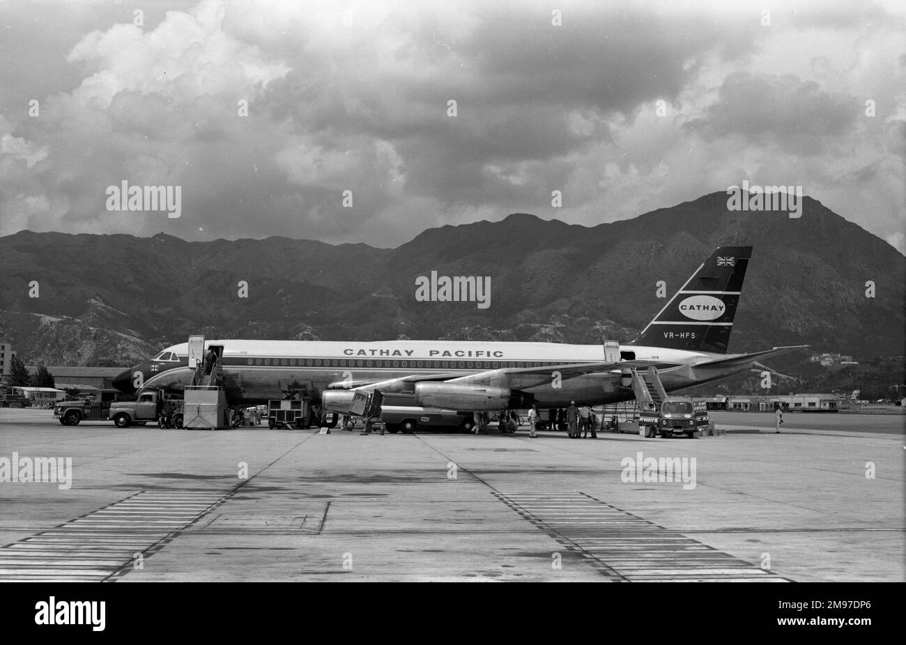 Convair CV880M VR-HFS of Cathay Pacific at Hong Kong on 17 May 1962 Stock Photo