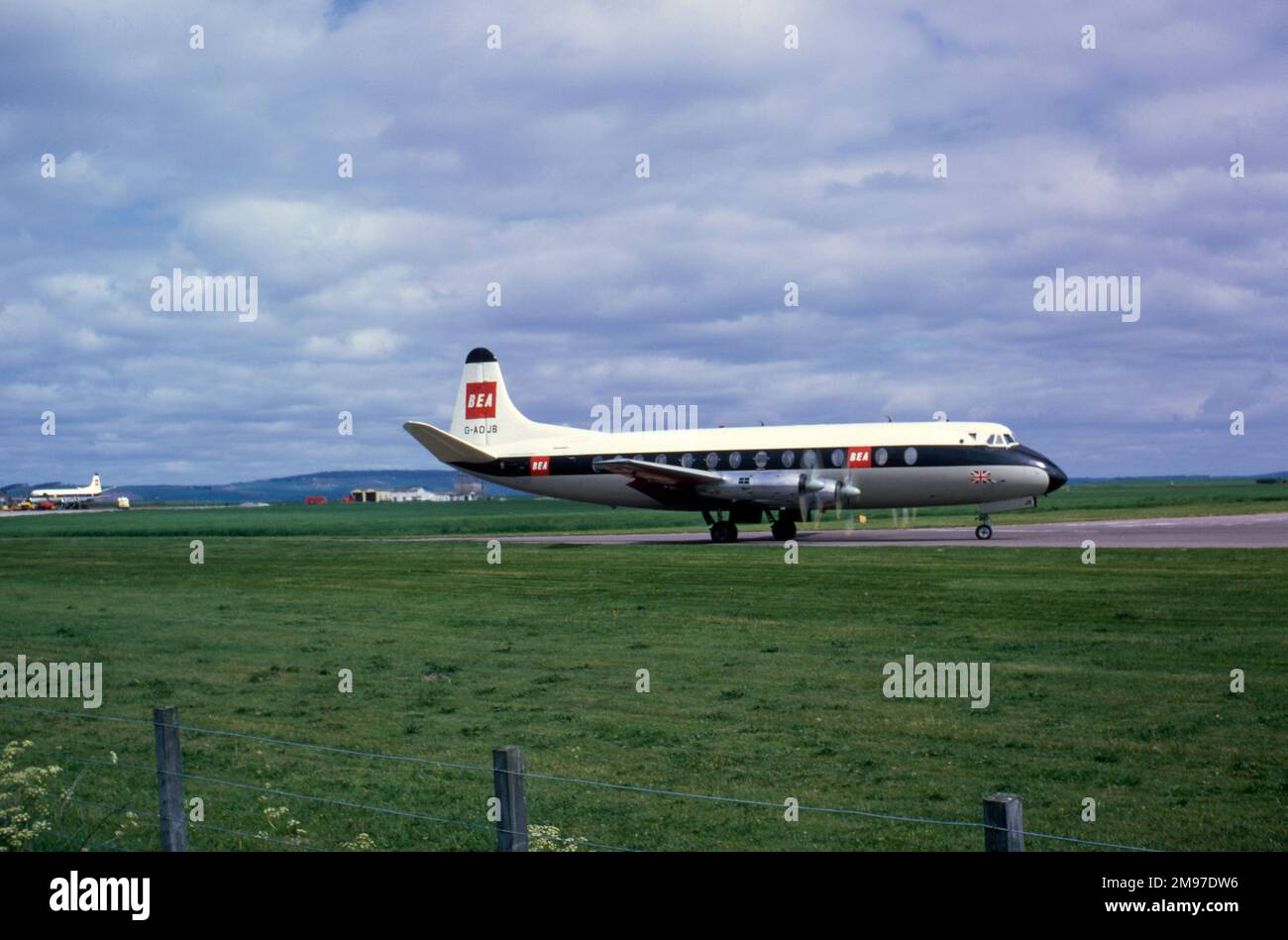 Vickers Viscount 802 G-AOJB of BEA at Wick in June 1969 Stock Photo