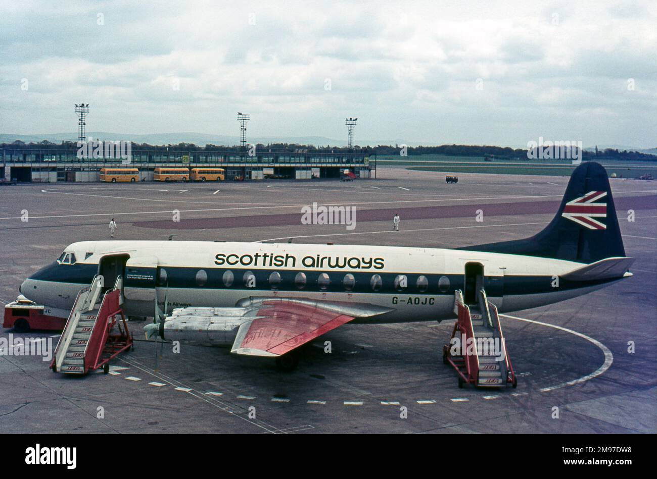 Vickers Viscount 802 G-AOJC of Scottish Airways in 1969 Stock Photo