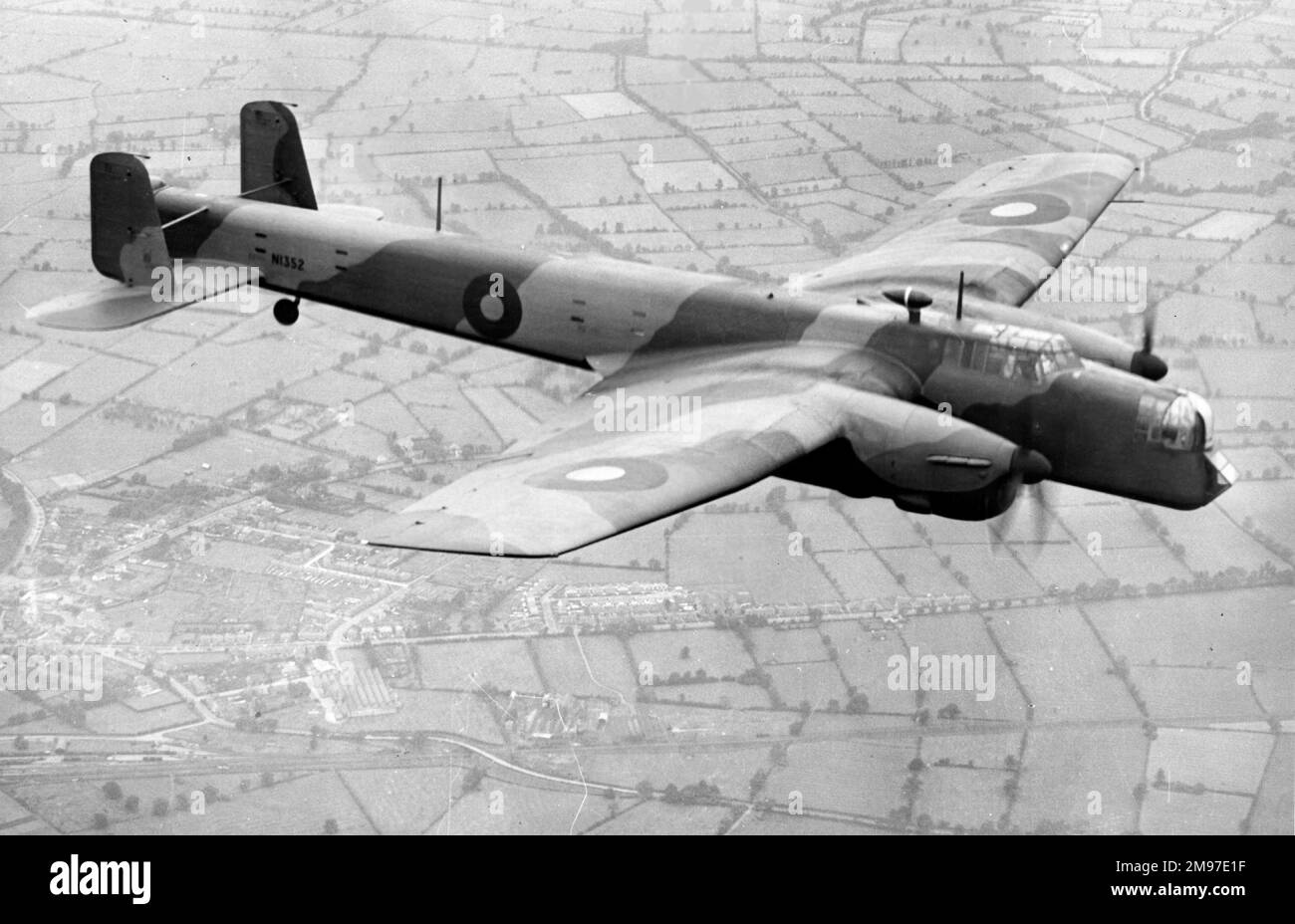 Armstrong Whitworth AW 38 Whitley V -withdrawn from front-line service in late 1942, the Whitley continued to serve as a transport, submarine hunter and paratroop trainer. Stock Photo