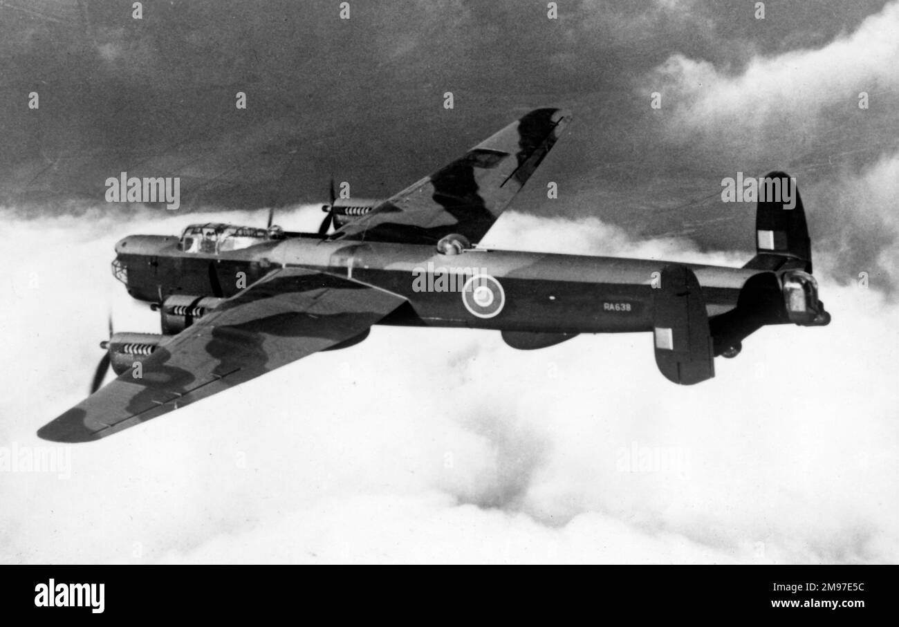 Avro 694 Lincoln B I clearly showing its Lancaster ancestry A longer ranged more powerful derivative, the Lincoln was too late for wartime service. Stock Photo