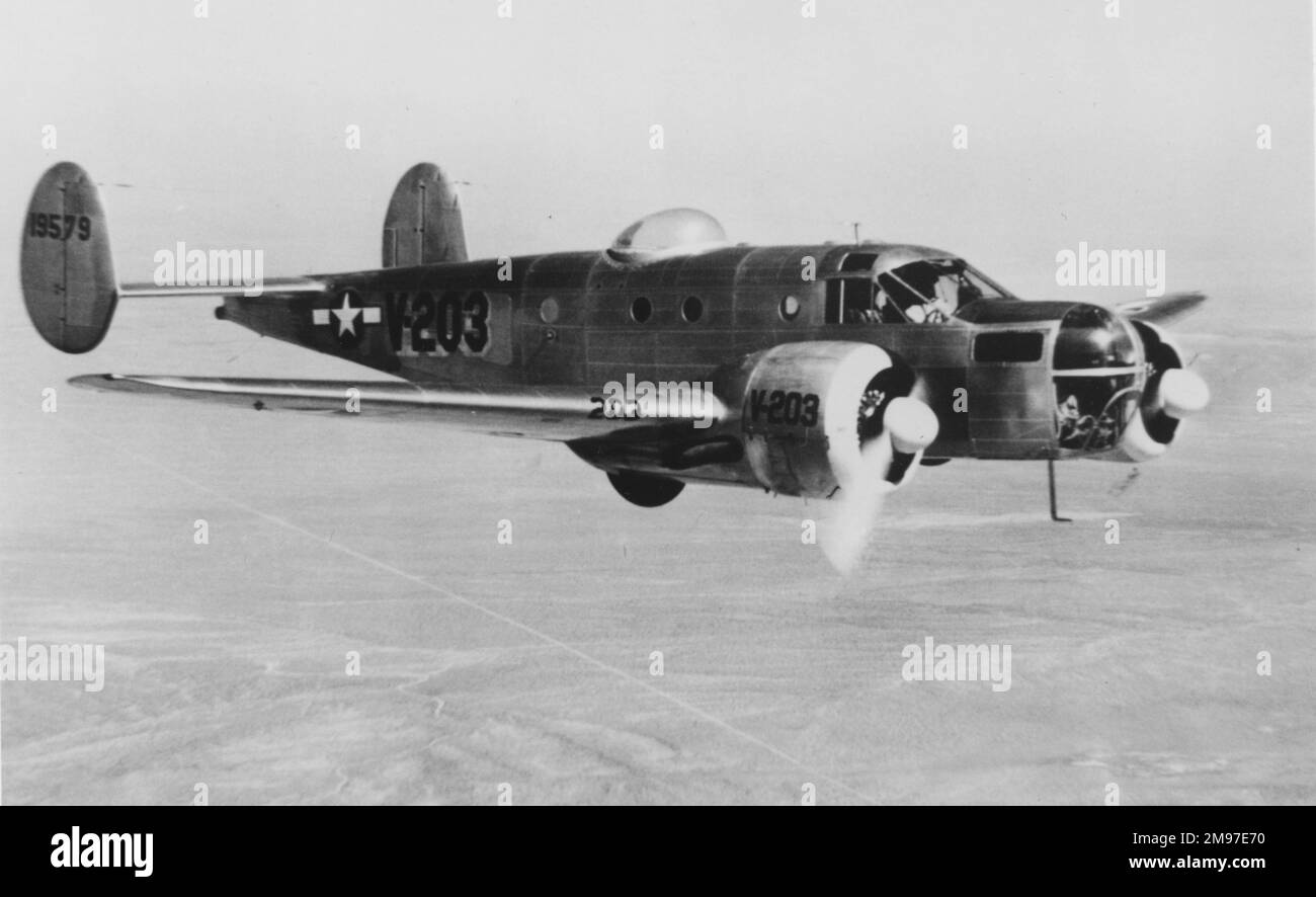 Beech AT-11-this adaptation of the Beech 18 was used to train navigators and bomb aimers. Stock Photo