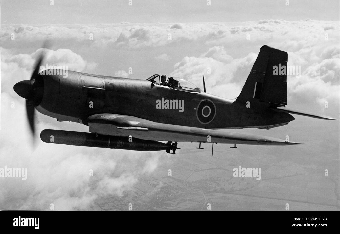 Blackburn Firebrand TF IV first flown in February 1942 opened a whole saga of problems, with the first production aircraft not being available until long after war's end. Stock Photo