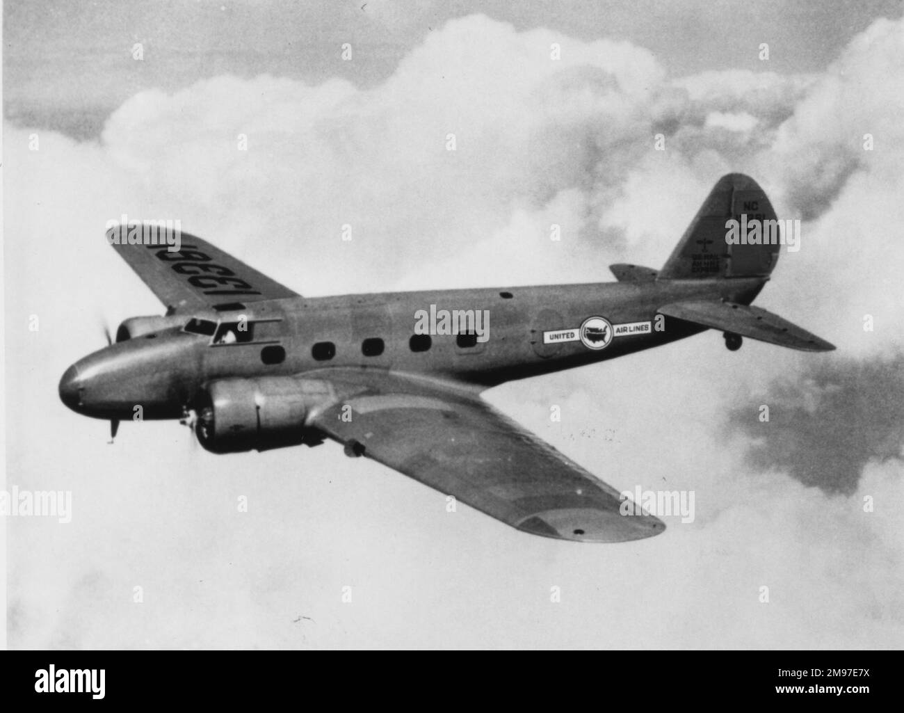 Boeing 247D of United. Stock Photo