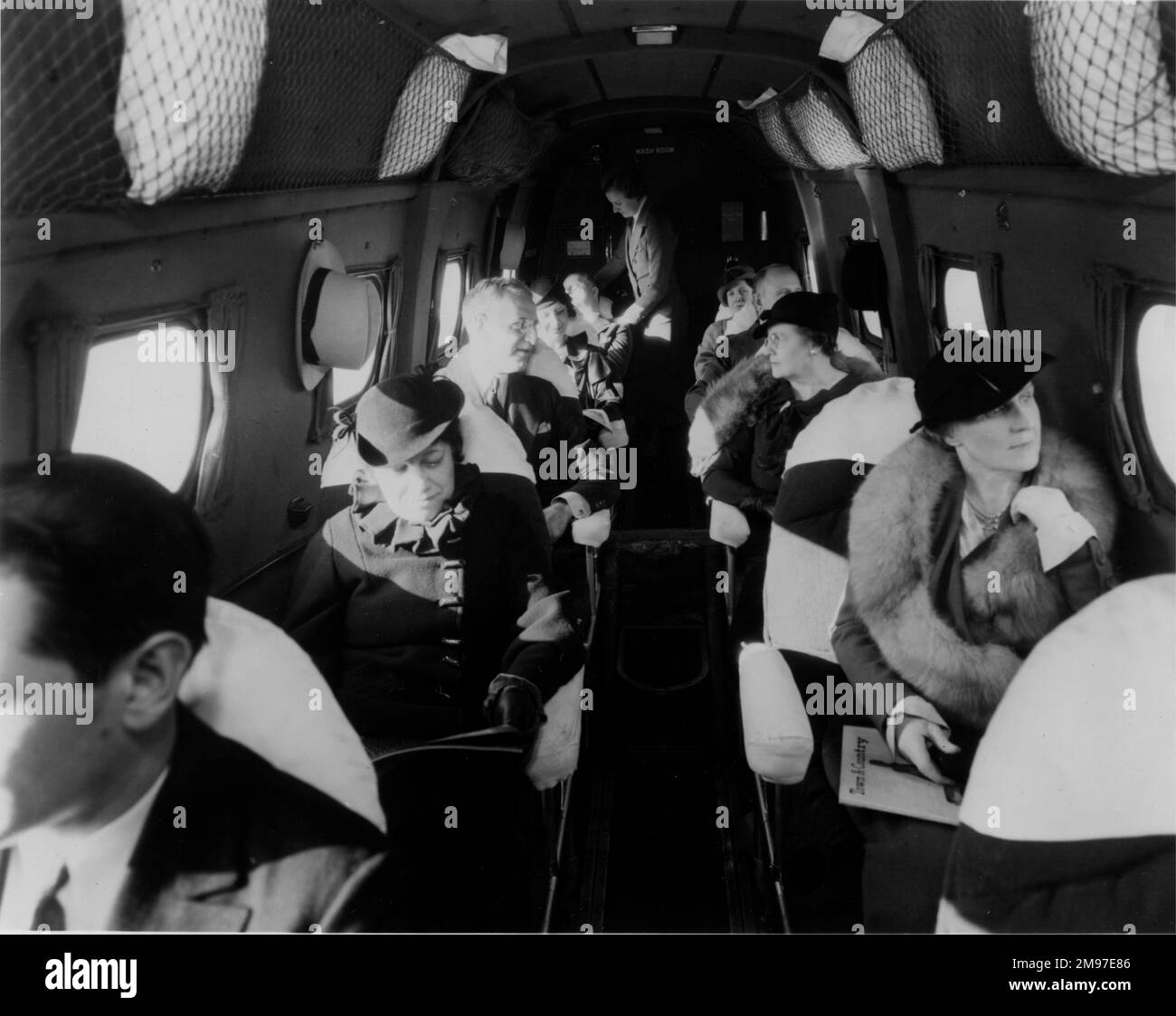 Boeing 247 cabin of United. Stock Photo